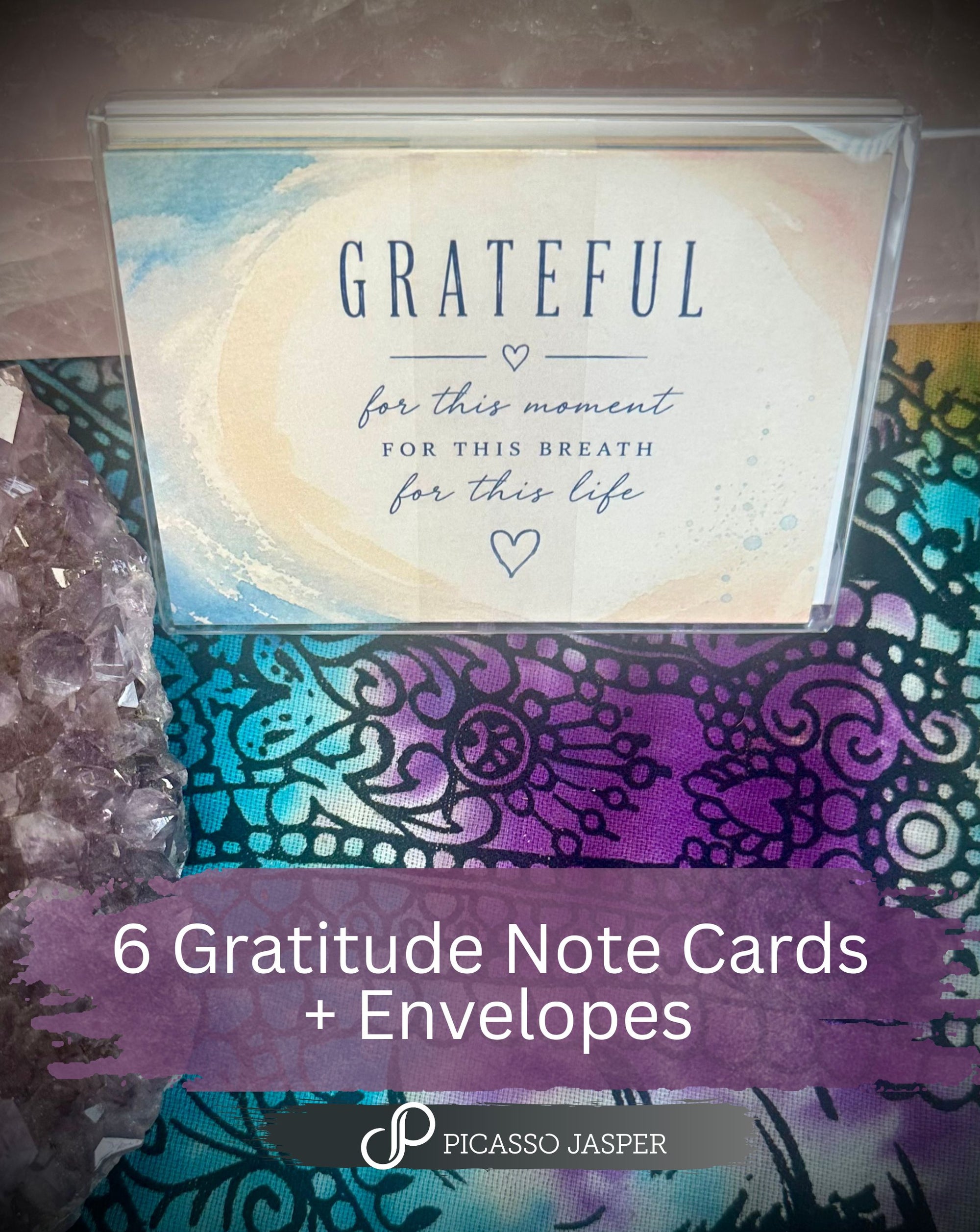 GRATEFUL Note card Set: 6 cards & envelops