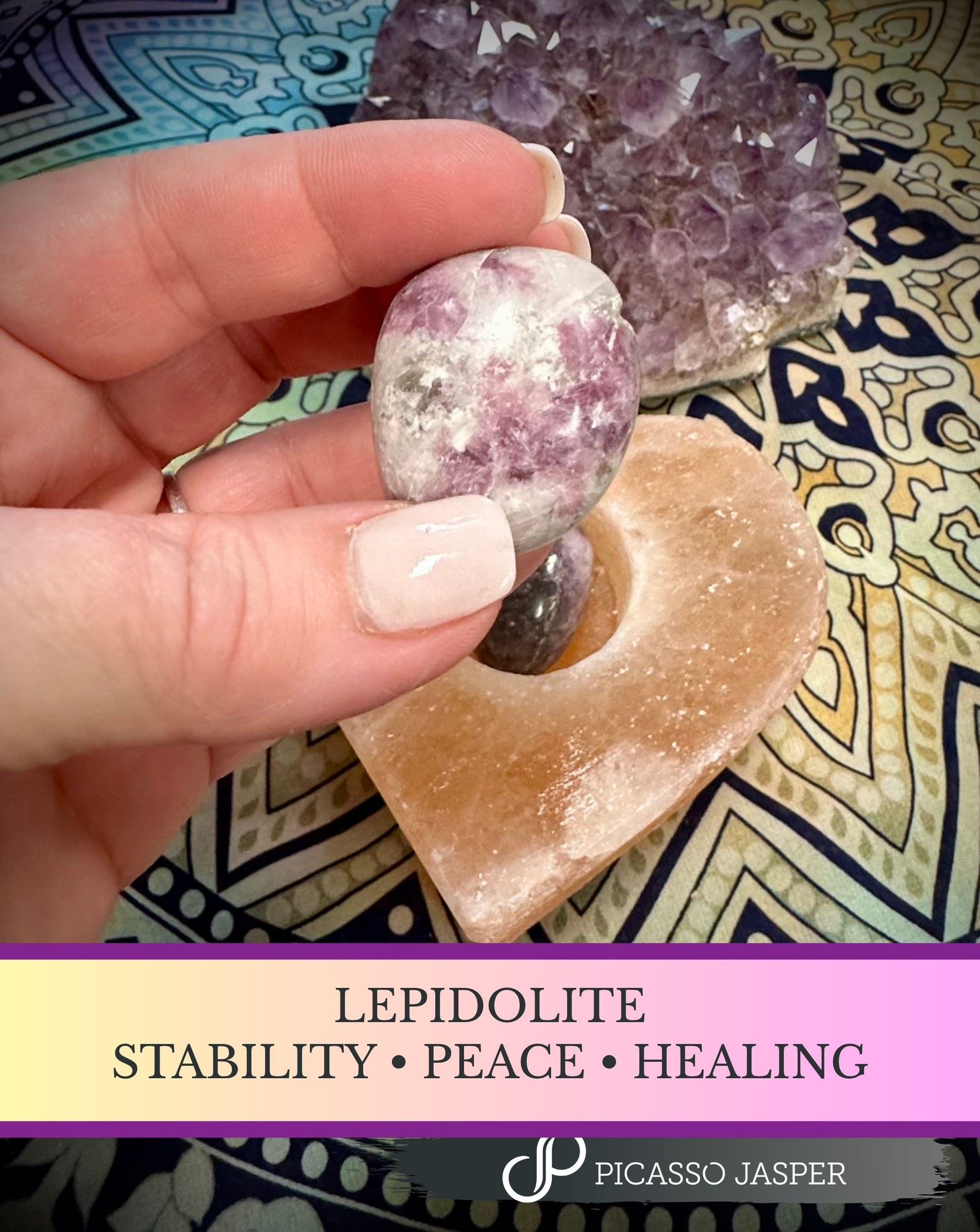 Lepidolite Tumble Stone: STABILITY • PEACE • HEALING