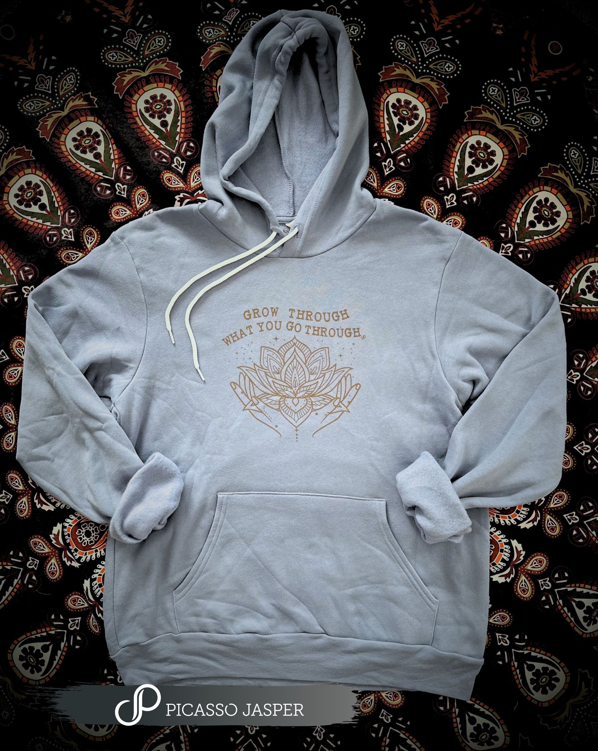 Grow Through What You Go Through, Lotus Sweatshirt + Jogger +  Crystal, Bundle!