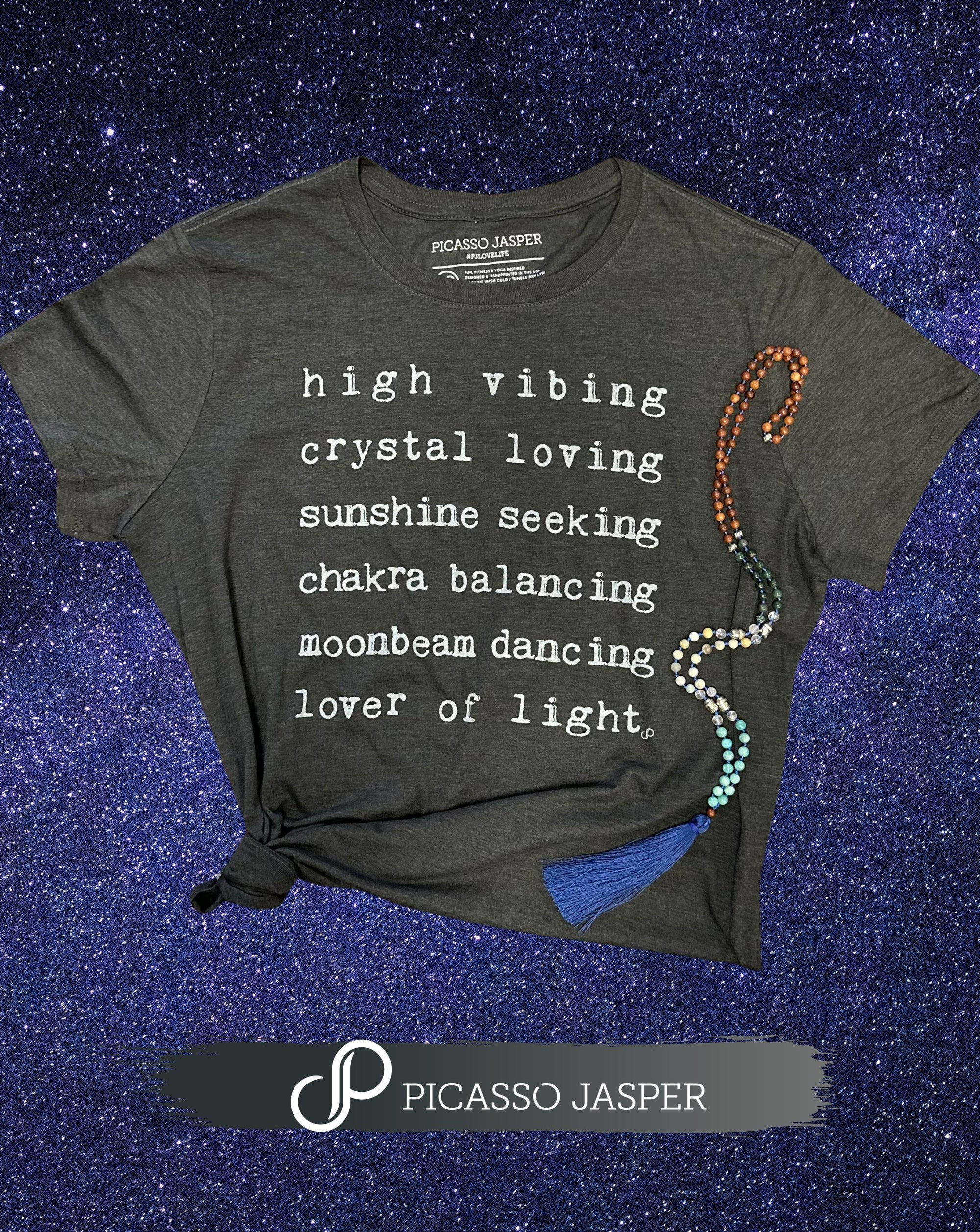 Lover of Light Tee +2 Pocket Stonewashed Goddess Pants + Crystal- Bundle!
