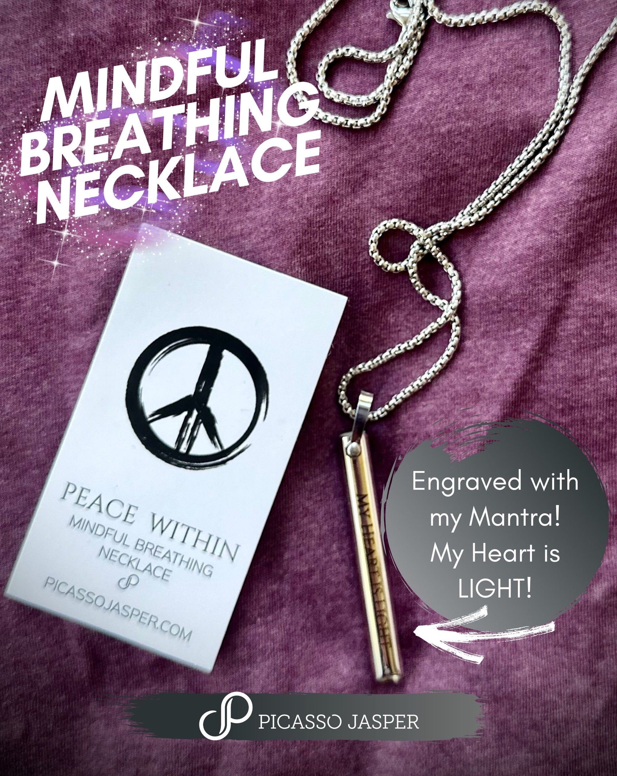 Mindful Breathing Necklace- My Heart Is Light