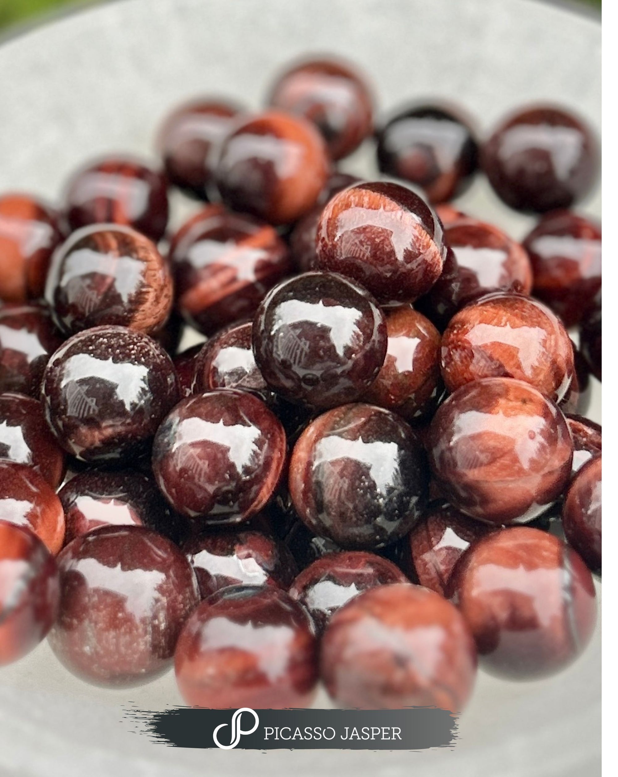 Red or Golden Tiger Eye, Mini Sphere Crystal - Prosperity, Courage, Strength + Protection