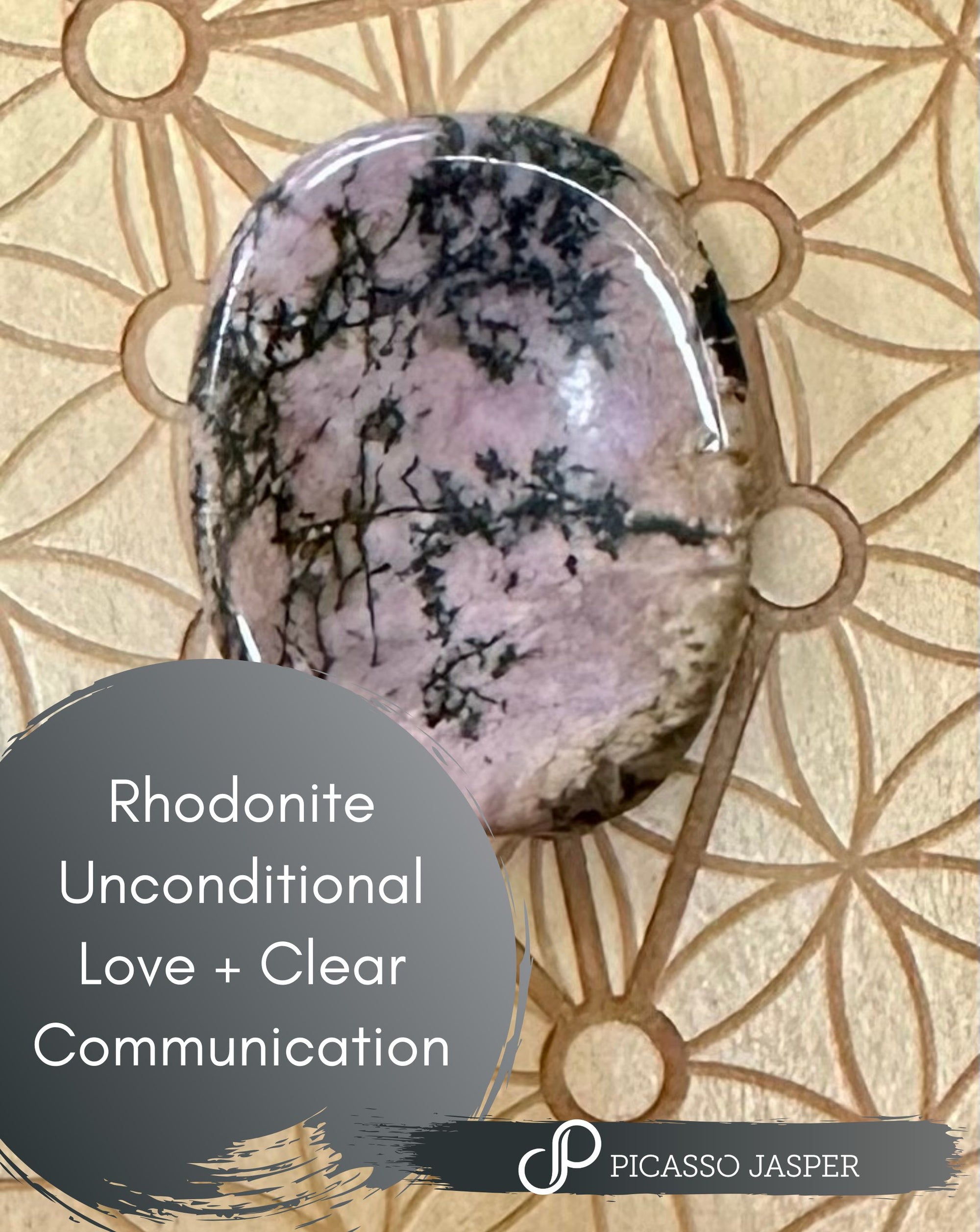 Rhodonite Worry Stone- Unconditional Love + Clear Communication