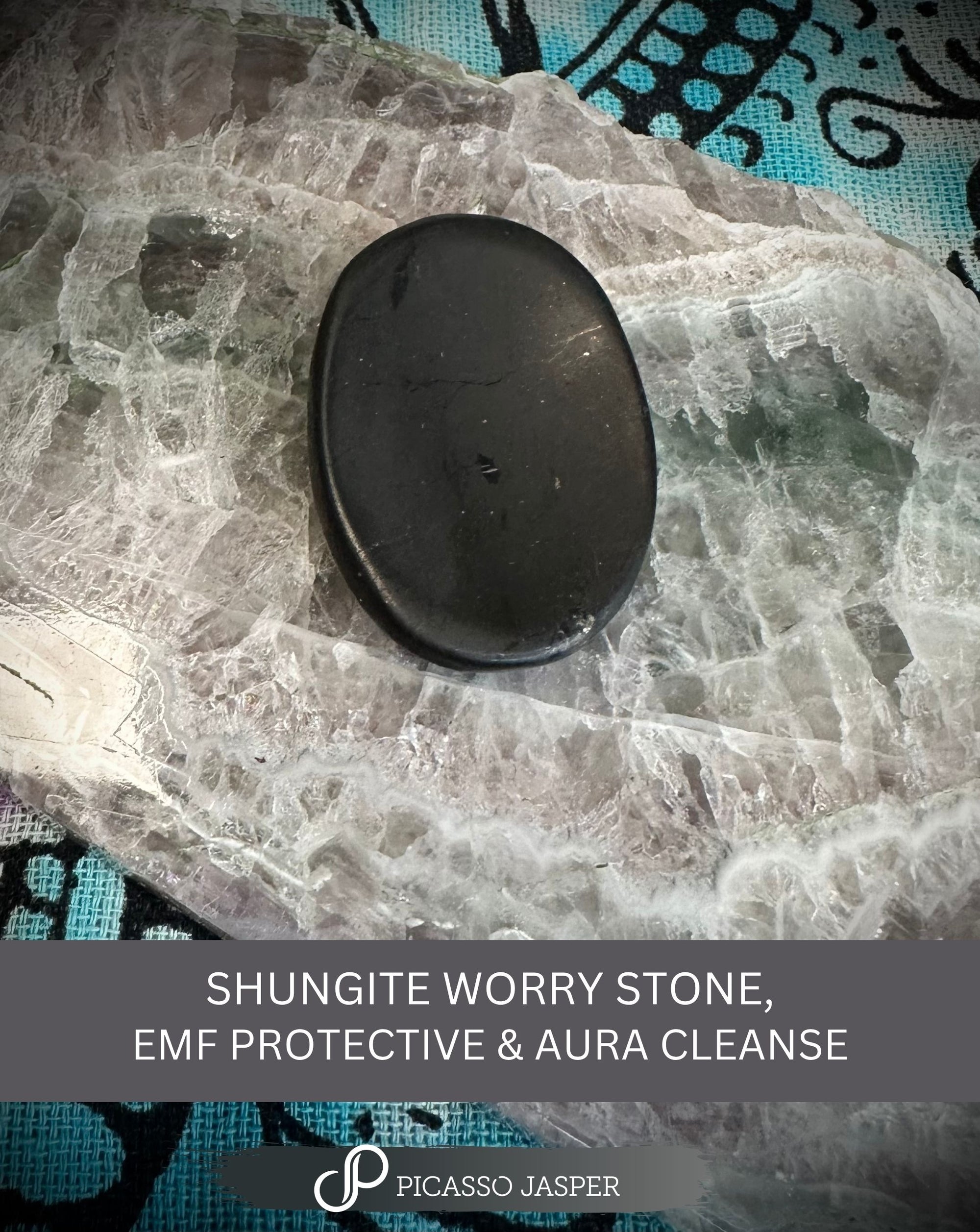 Shungite Worry Stone, EMF Protection & Aura Cleanse