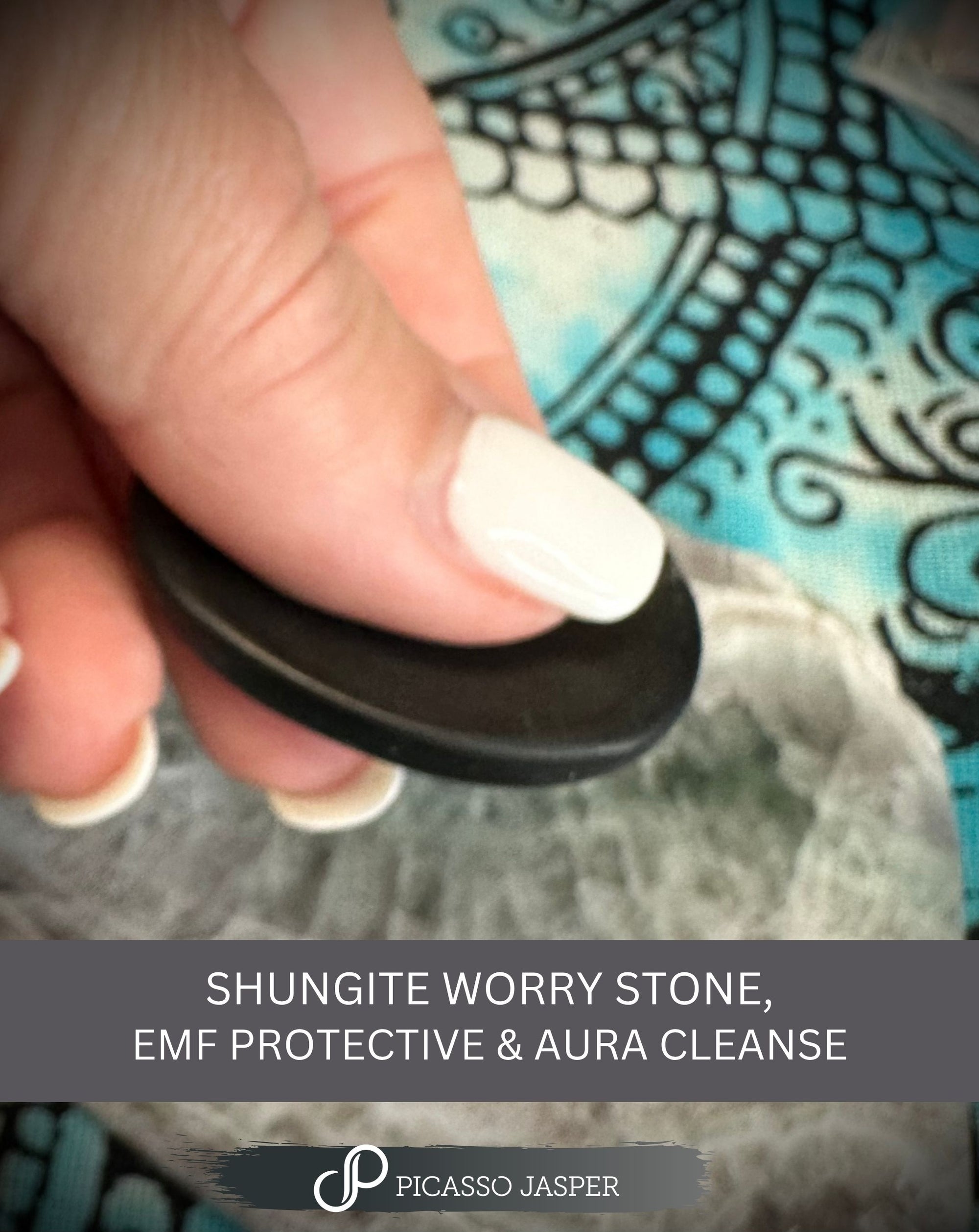 Shungite Worry Stone, EMF Protection & Aura Cleanse