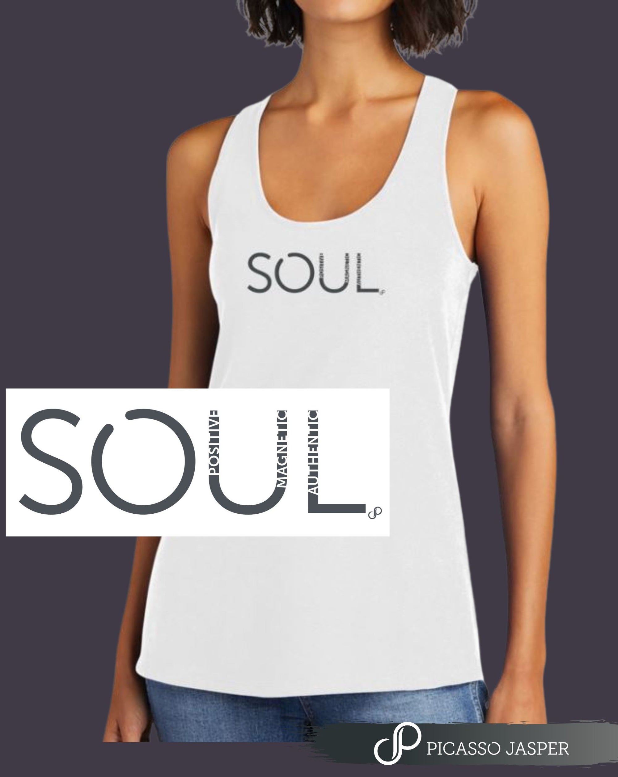 SOUL, Flowy Racerback Tank, Sizes S-4XL
