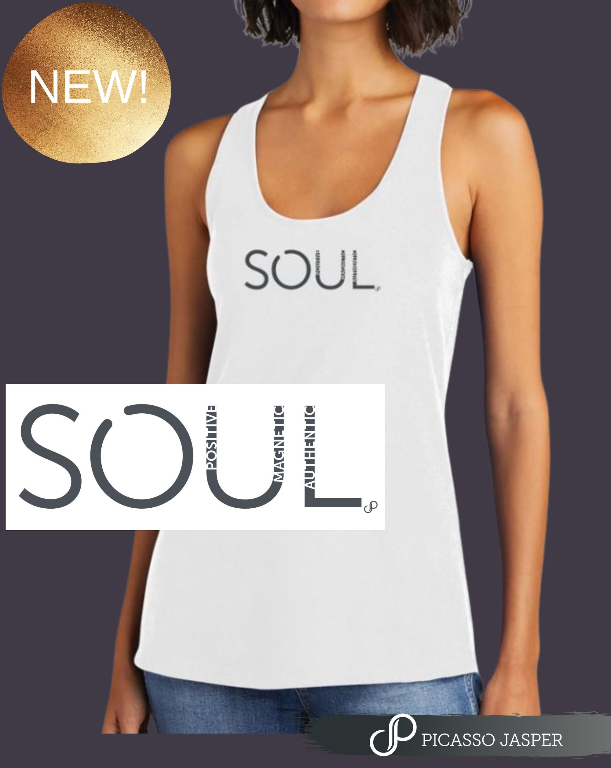 SOUL, Flowy Racerback Tank, Sizes S-4XL