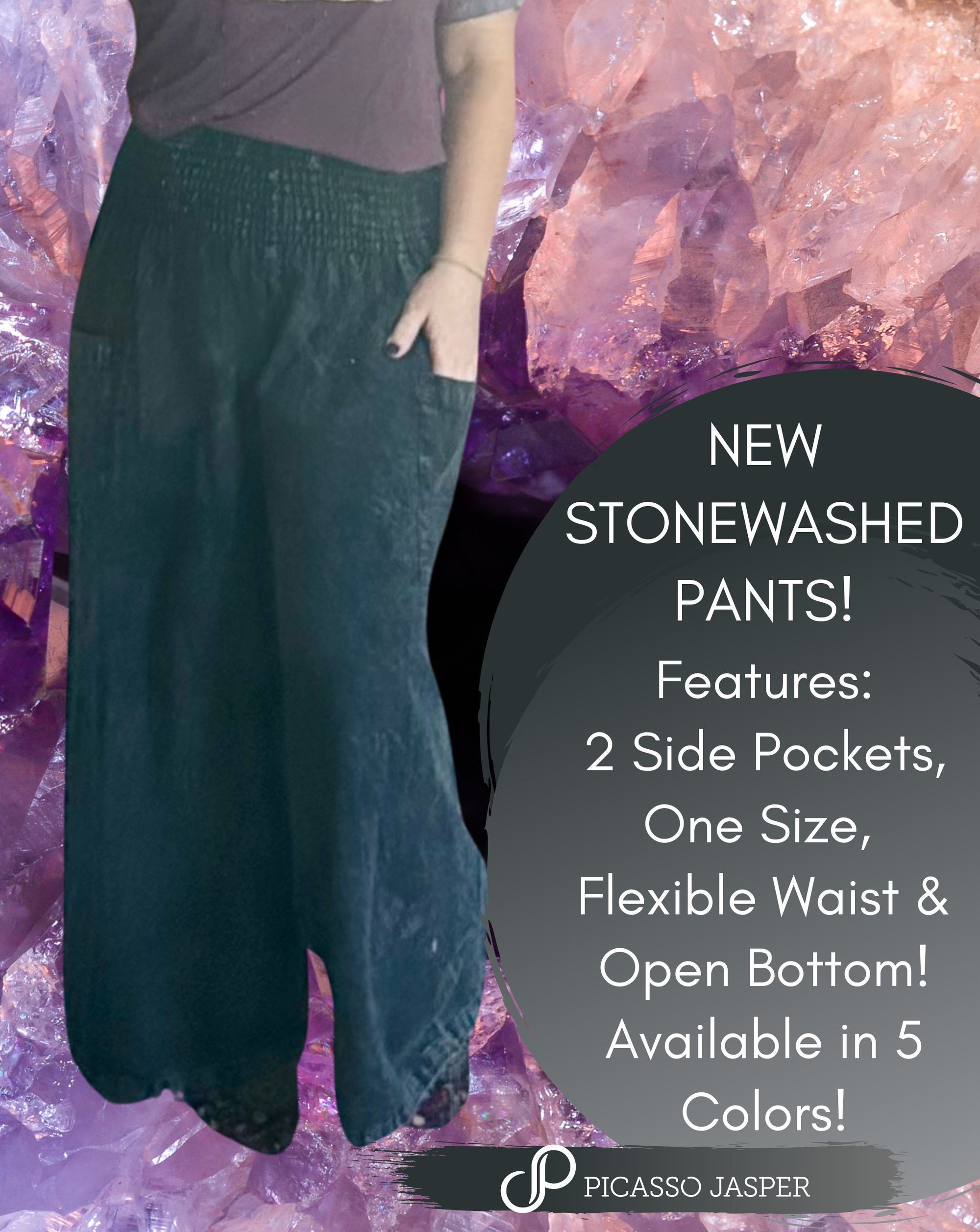 Lover of Light Tee +2 Pocket Stonewashed Goddess Pants + Crystal- Bundle!
