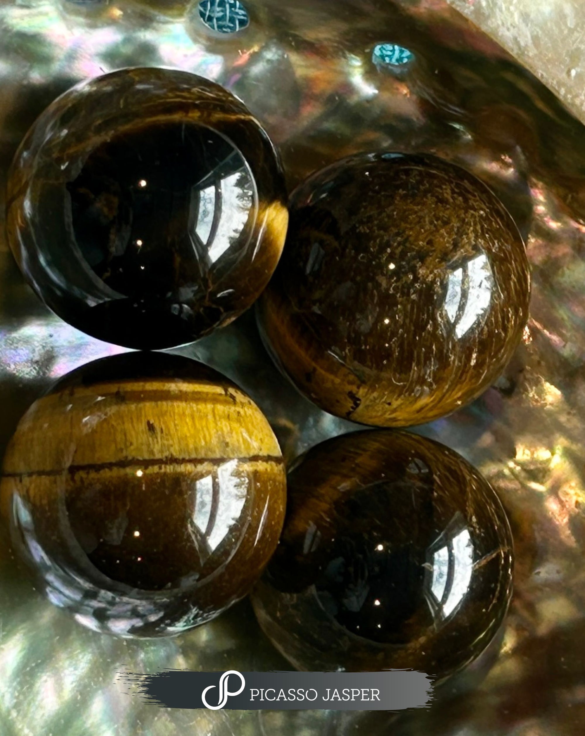 Red or Golden Tiger Eye, Mini Sphere Crystal - Prosperity, Courage, Strength + Protection