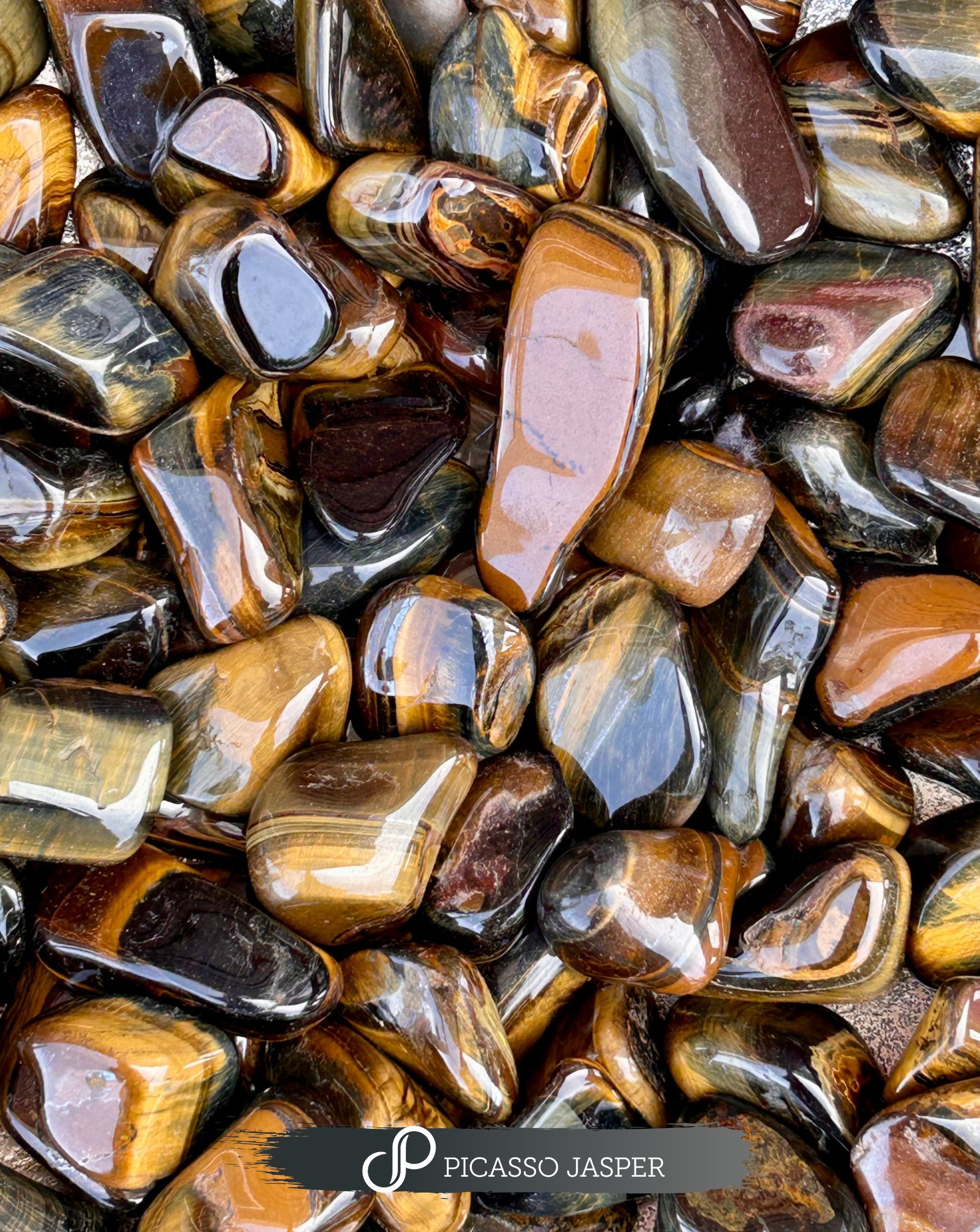 Tiger Eye, Tumbled Stone - Prosperity, Courage, Strength + Protection