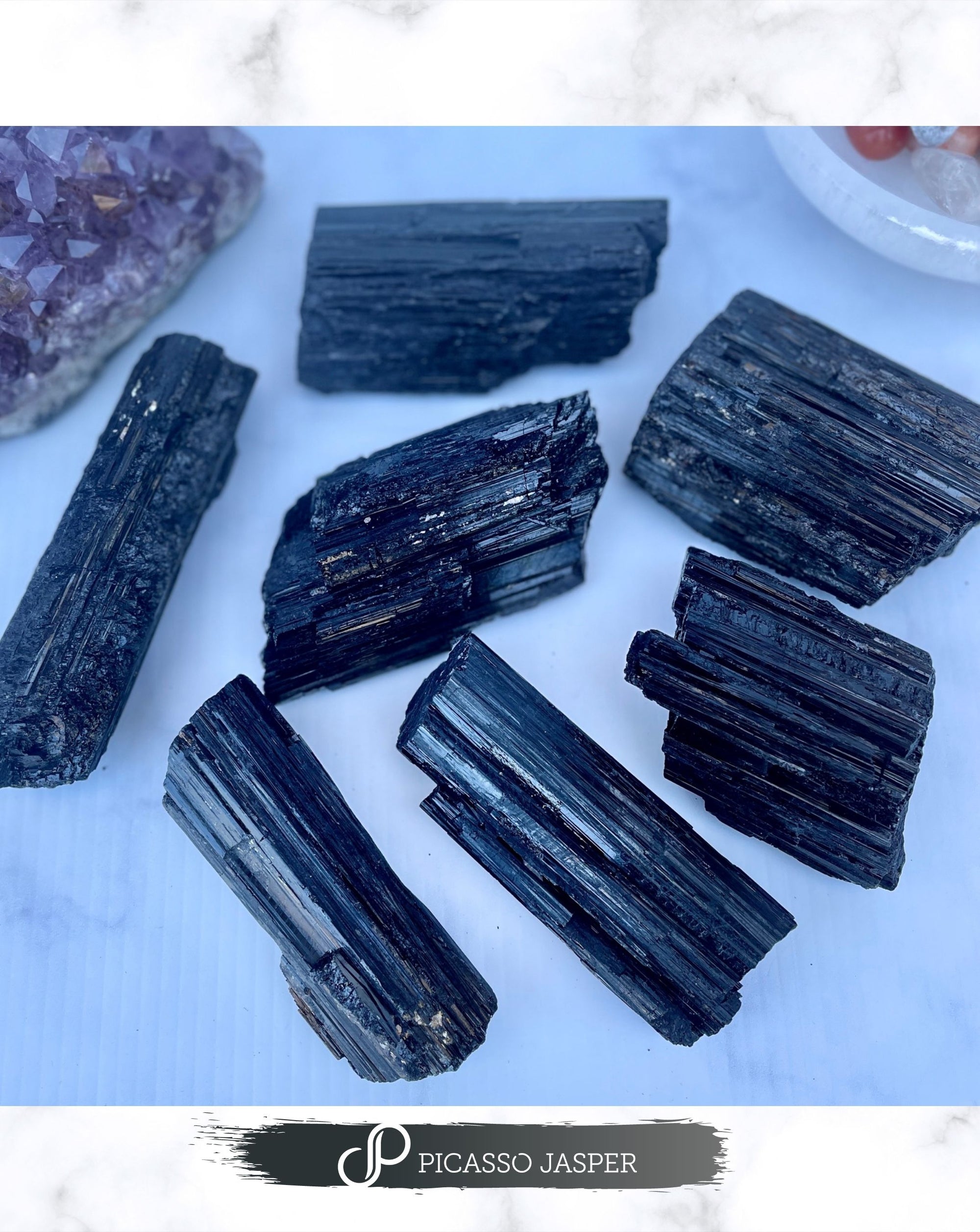 Black Tourmaline Crystal - Grounding, Strength, Protection