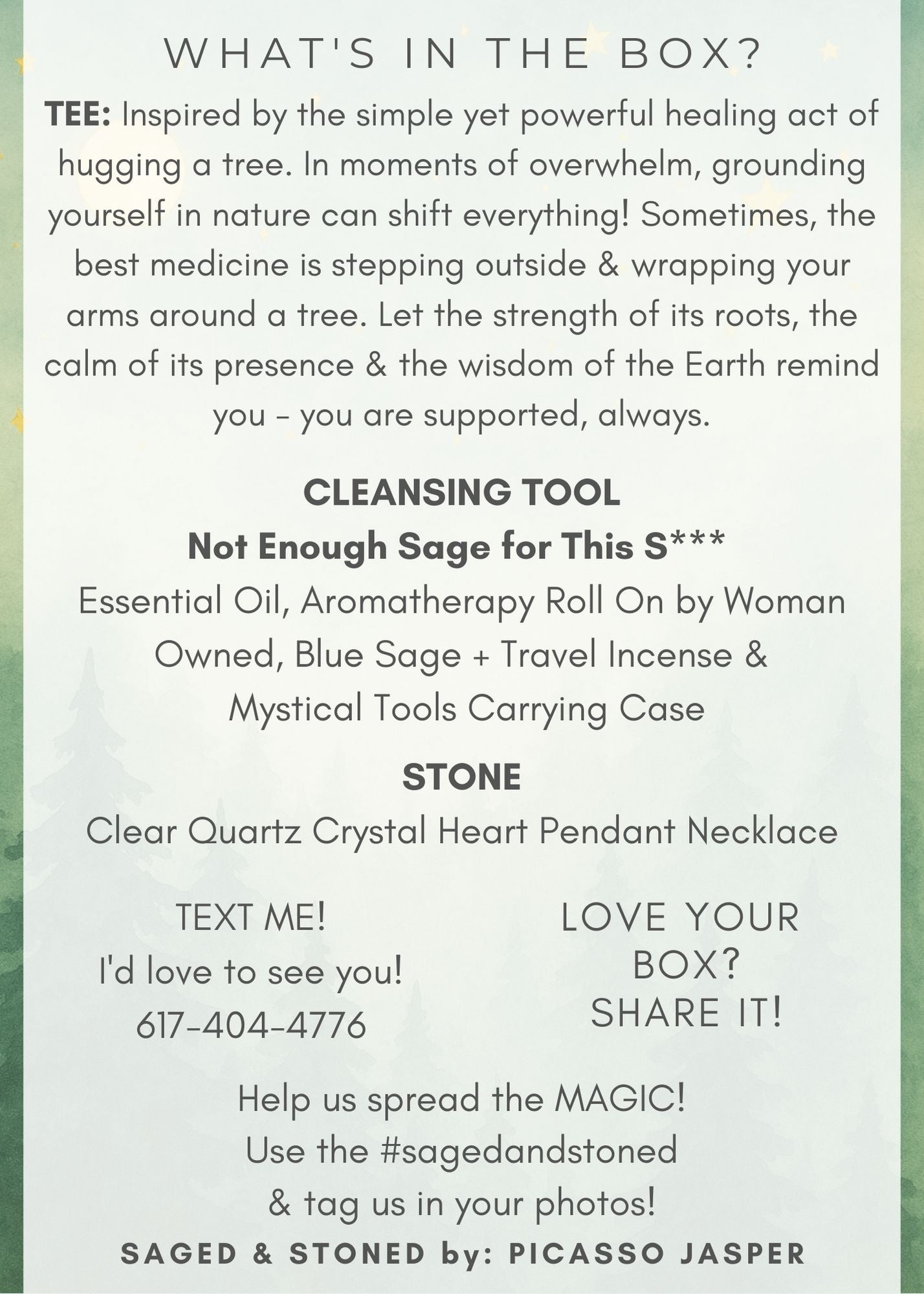 Tree Hugger, A lesson in Tree Energy - SAGED & STONED Ritual Bundle
