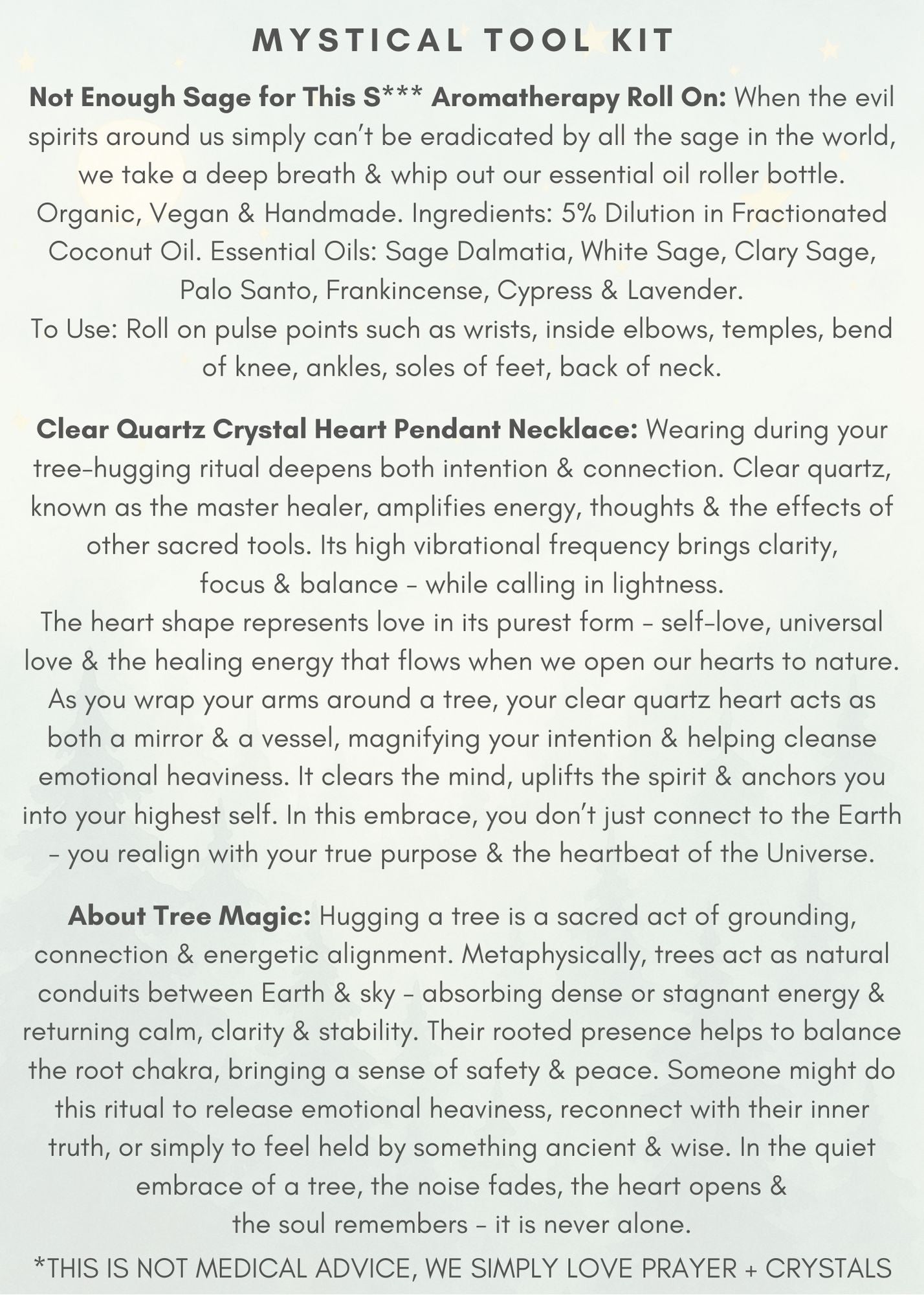 Tree Hugger, A lesson in Tree Energy - SAGED & STONED Ritual Bundle