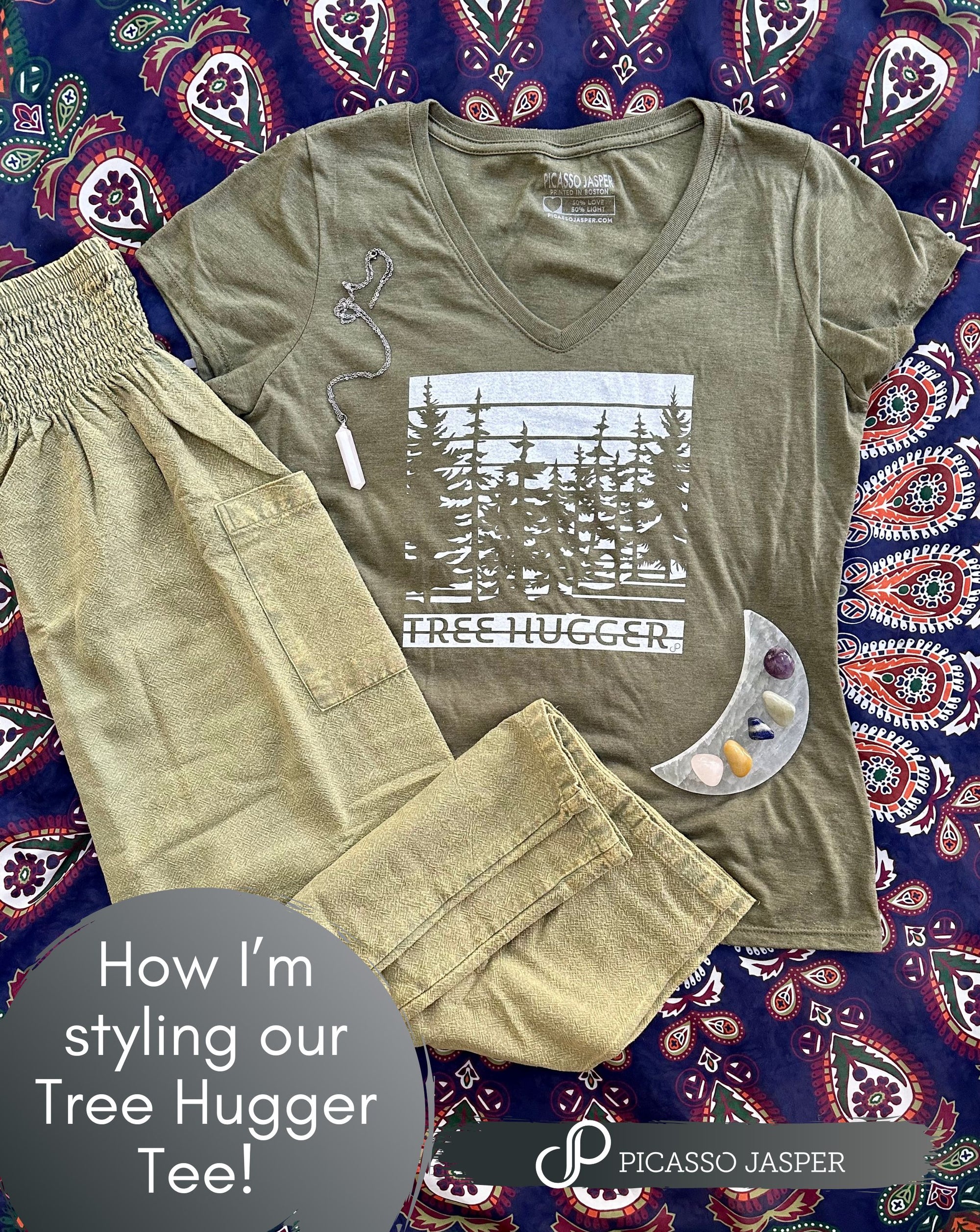 Tree Hugger, V-Neck Tee