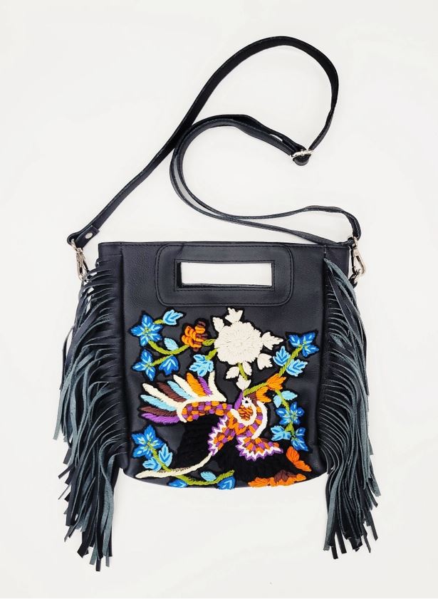 Embroidered, Clutch or Crossbody Bag