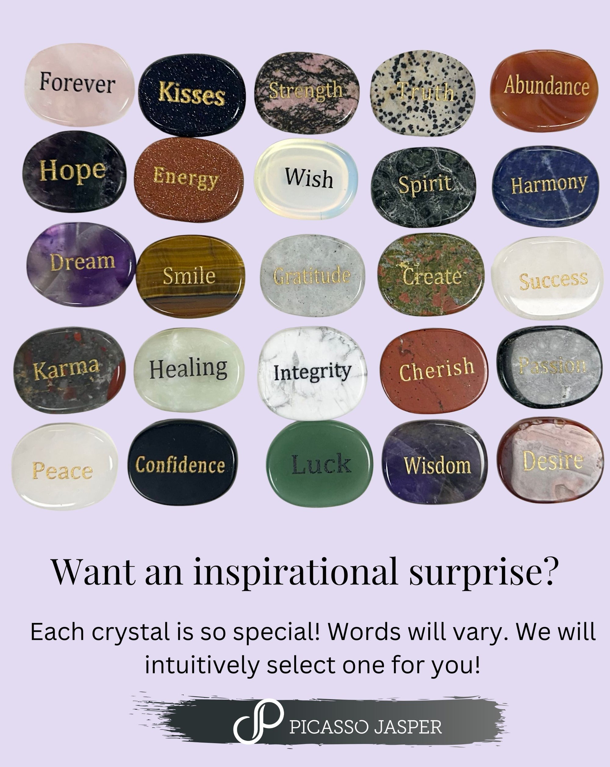 Surprise Word & Crystal Smooth Stone!
