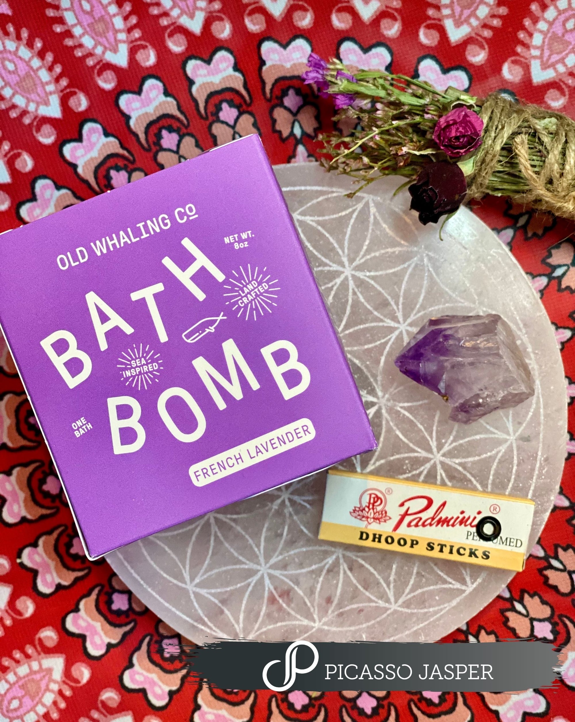 Love & Reset Bundle: Lavender Bath Balm + Amethyst + Dhoop Smudge