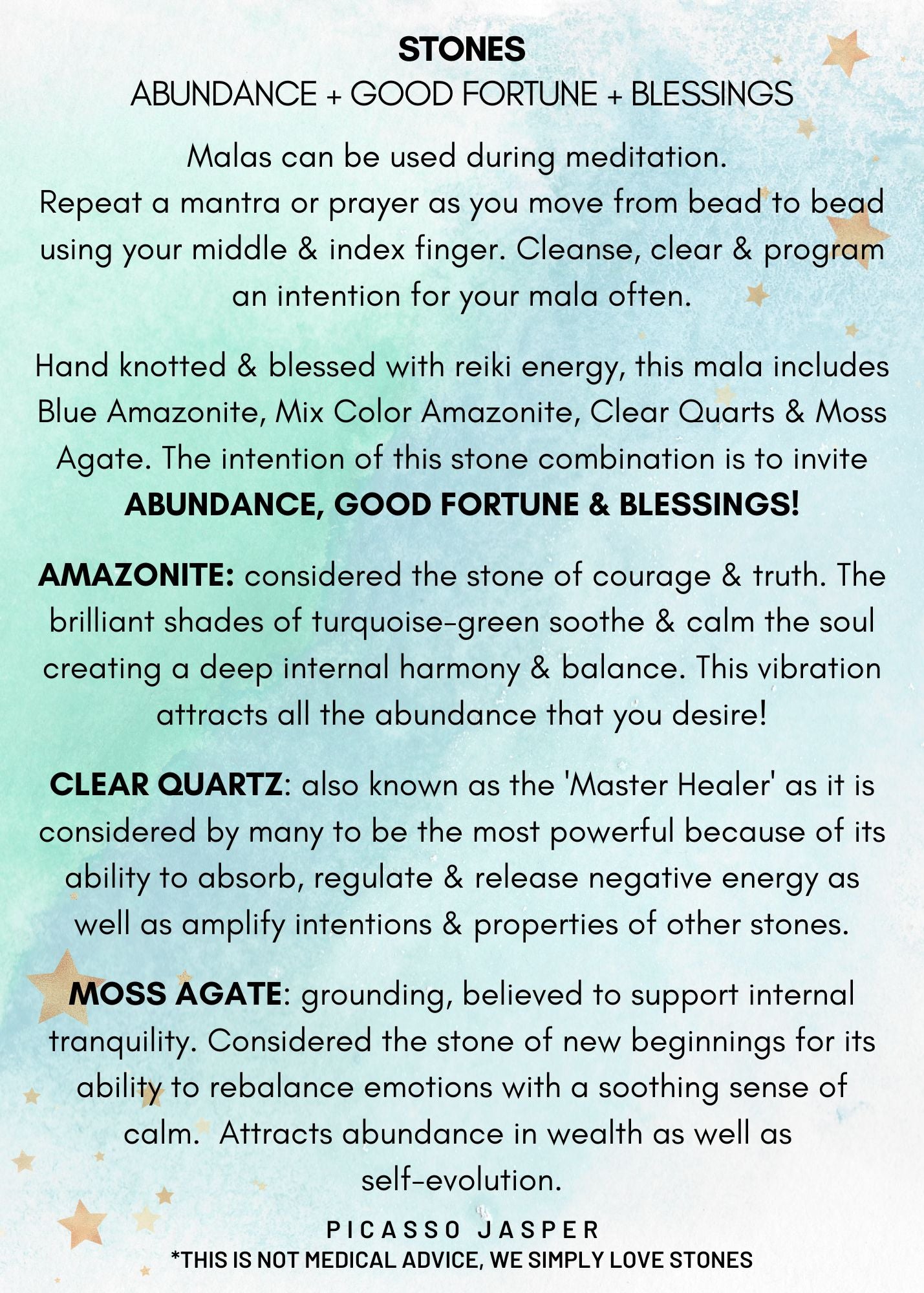 Abundance, Good Fortune & Blessings Mala + Bonus Prayer Pouch