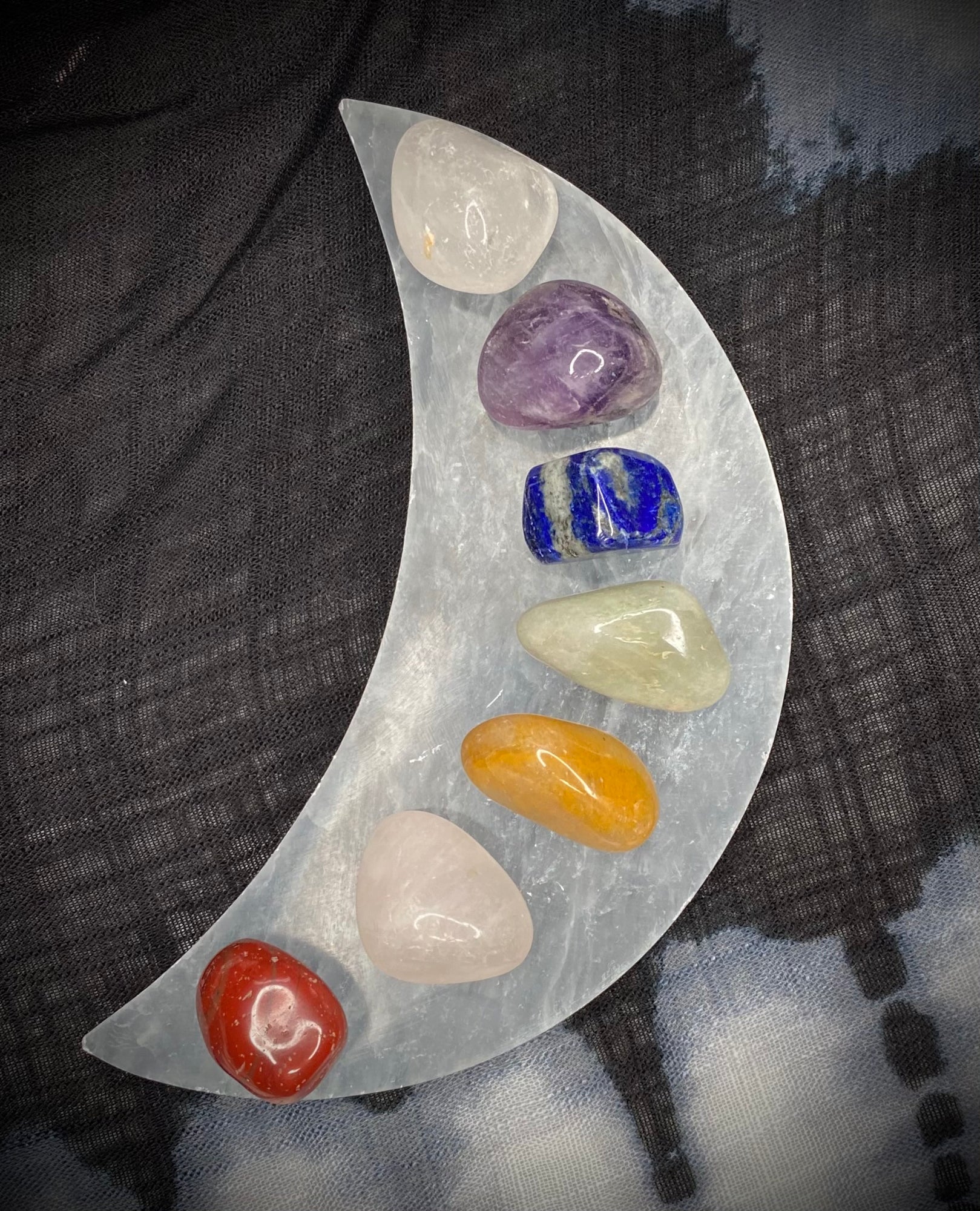 Chakra Stone Set + Sage & Meditation Card Bundle