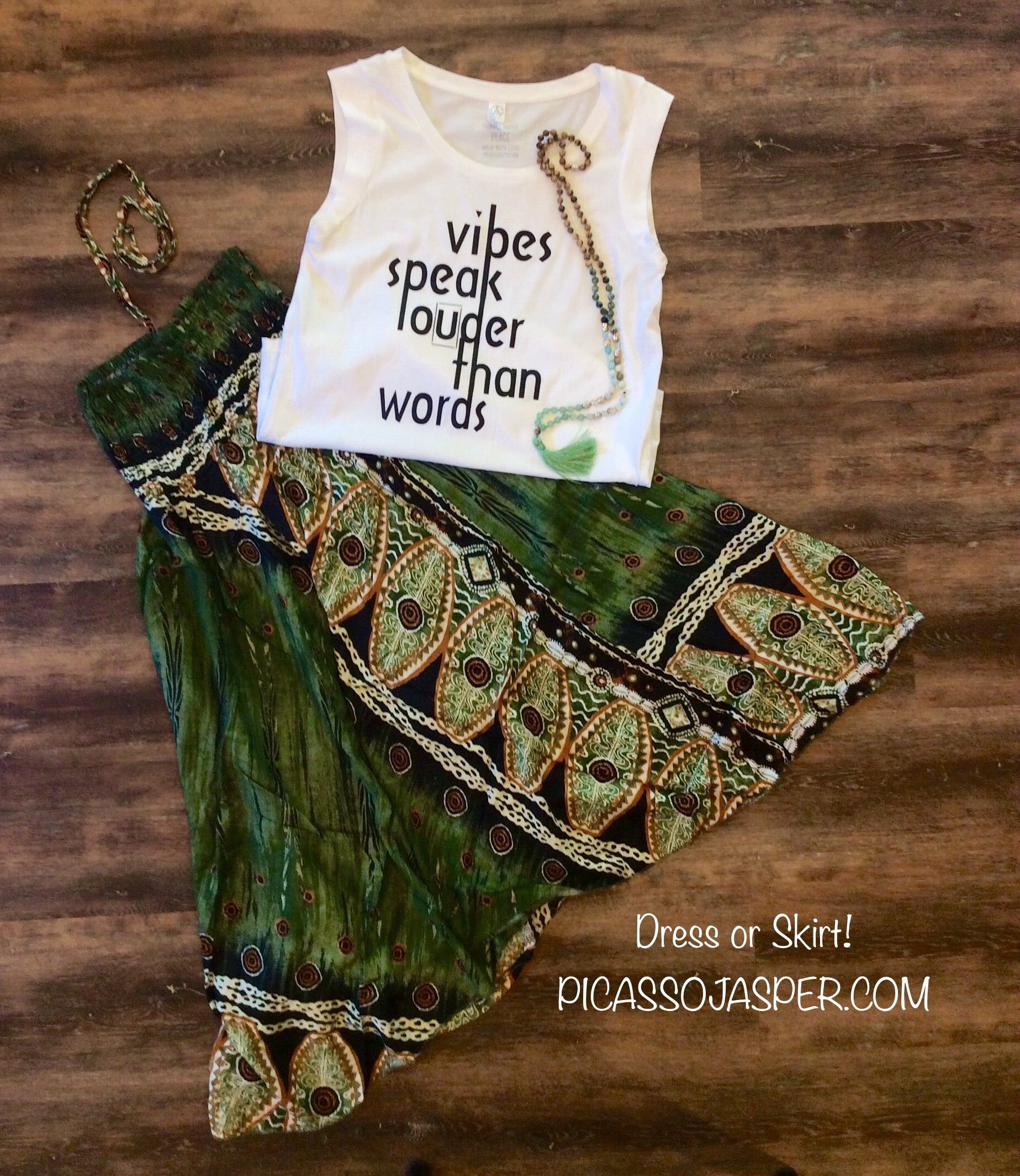 Green Goddess Maxi Skirt or Strapless Dress - Picasso Jasper Green Goddess Maxi Skirt or Strapless Dress - Picasso Jasper