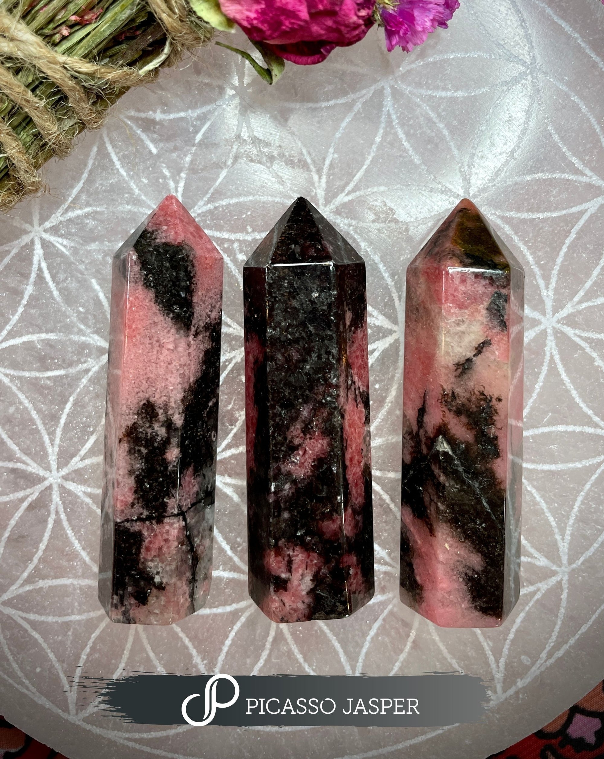 Rhodonite, Tower- Unconditional Love + Clear Communication