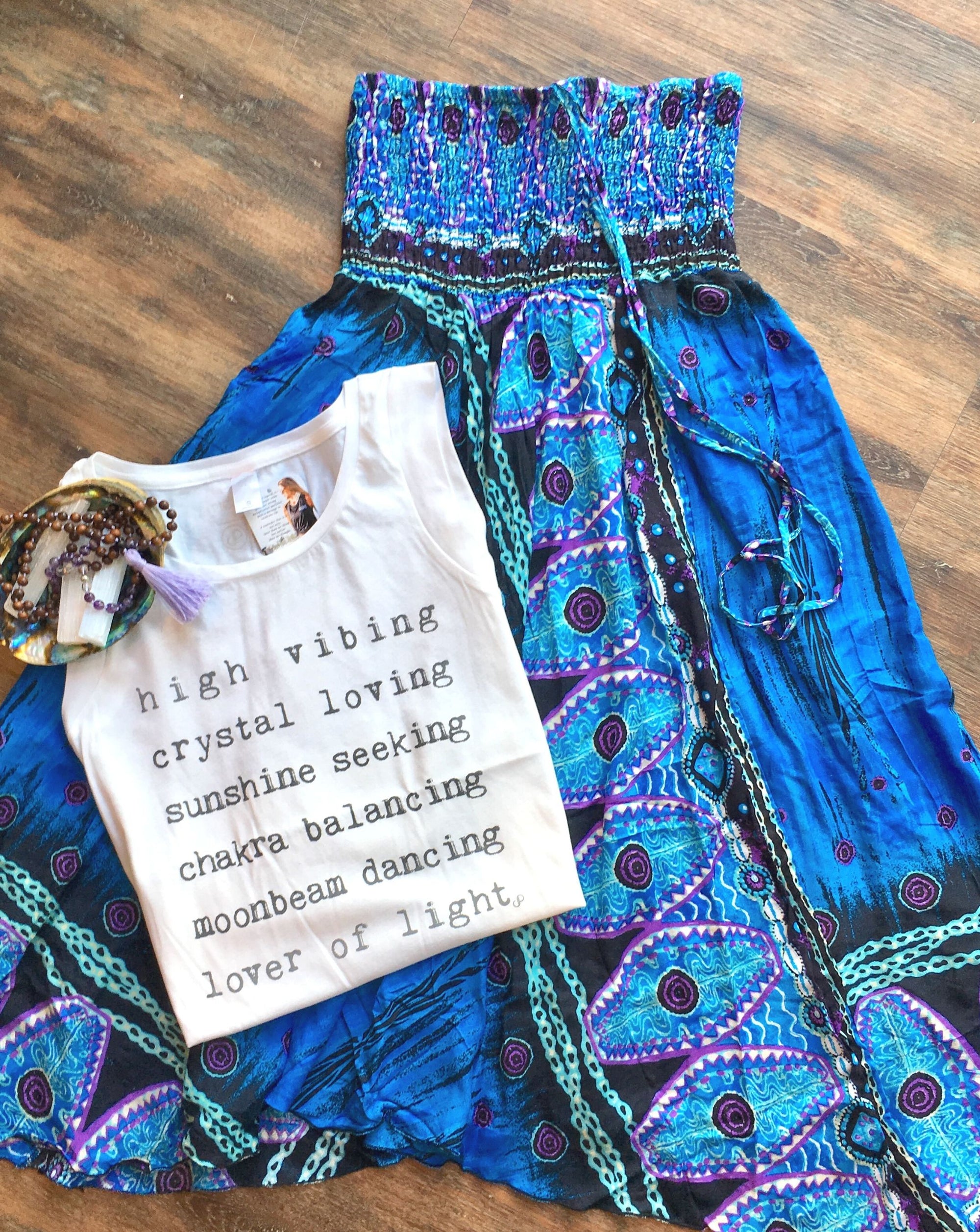 Sky Blue Goddess Maxi Skirt or Strapless Dress