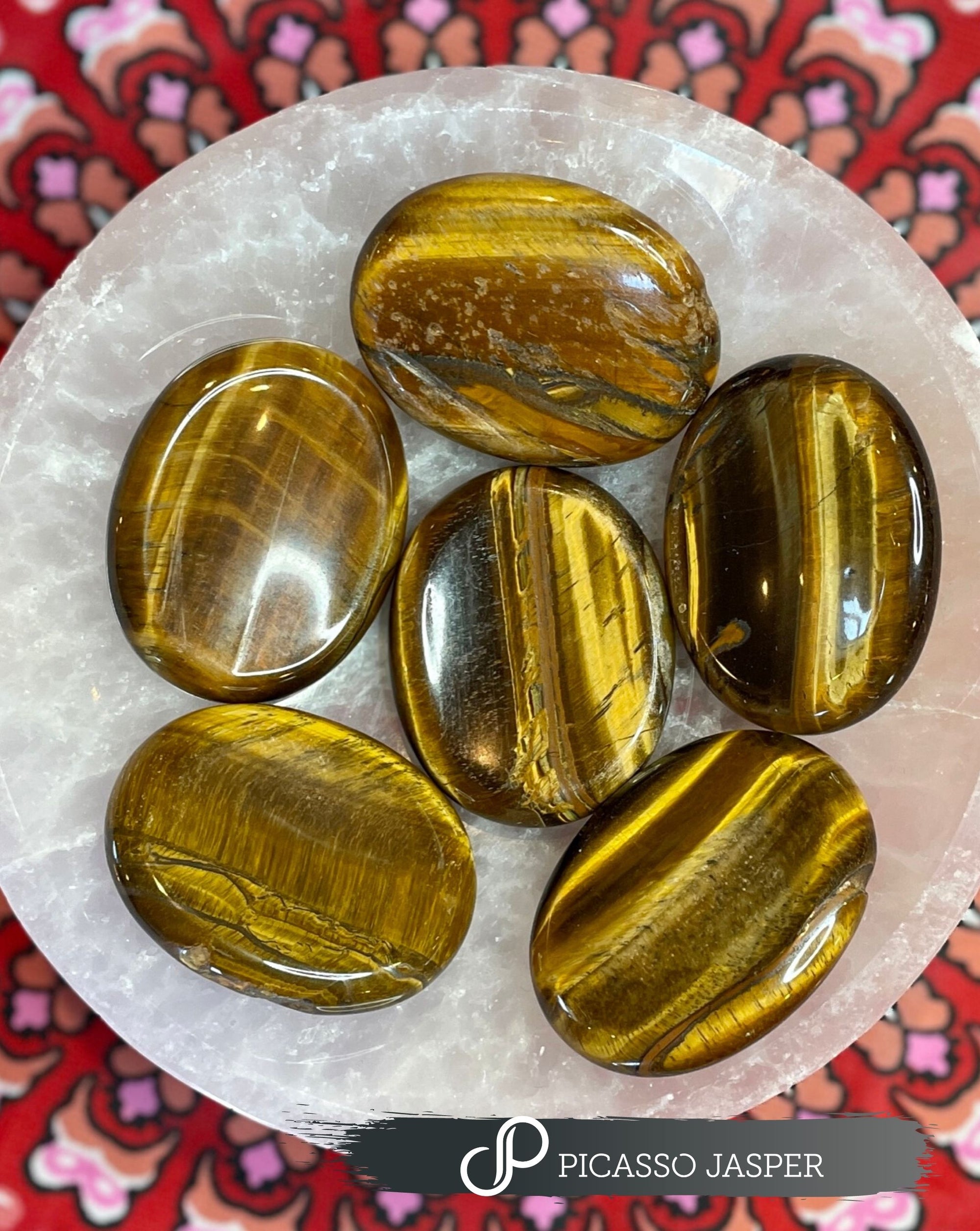 Tiger Eye Worry Stone, Courage, Strength + Protection
