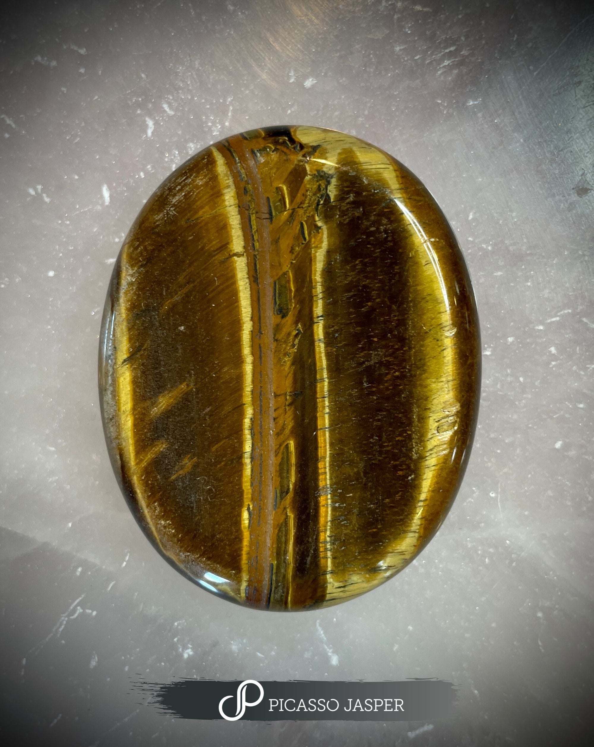 Tiger Eye Worry Stone, Courage, Strength + Protection